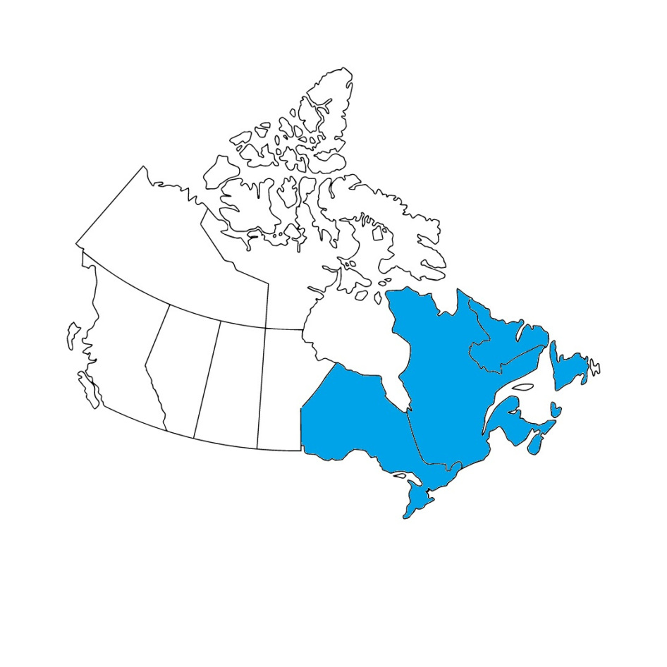 Quebec Ontario, Nouveau-Brunswick, Nouvelle-Écosse, Ile du Prince Edouard, Terre-Neuve et Labrador